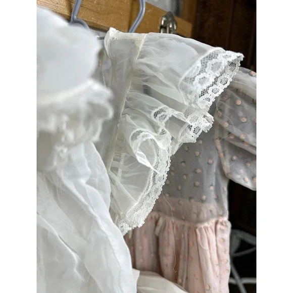 Vintage Lot 16 Baby Child or Large Doll Clothing Dress Gowns Embroidery Tatting - Picture 6 of 16